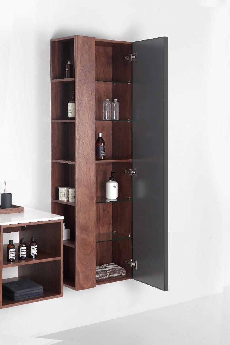 Bathroom Side Cabinet - Walnut - Golden Elite Deco