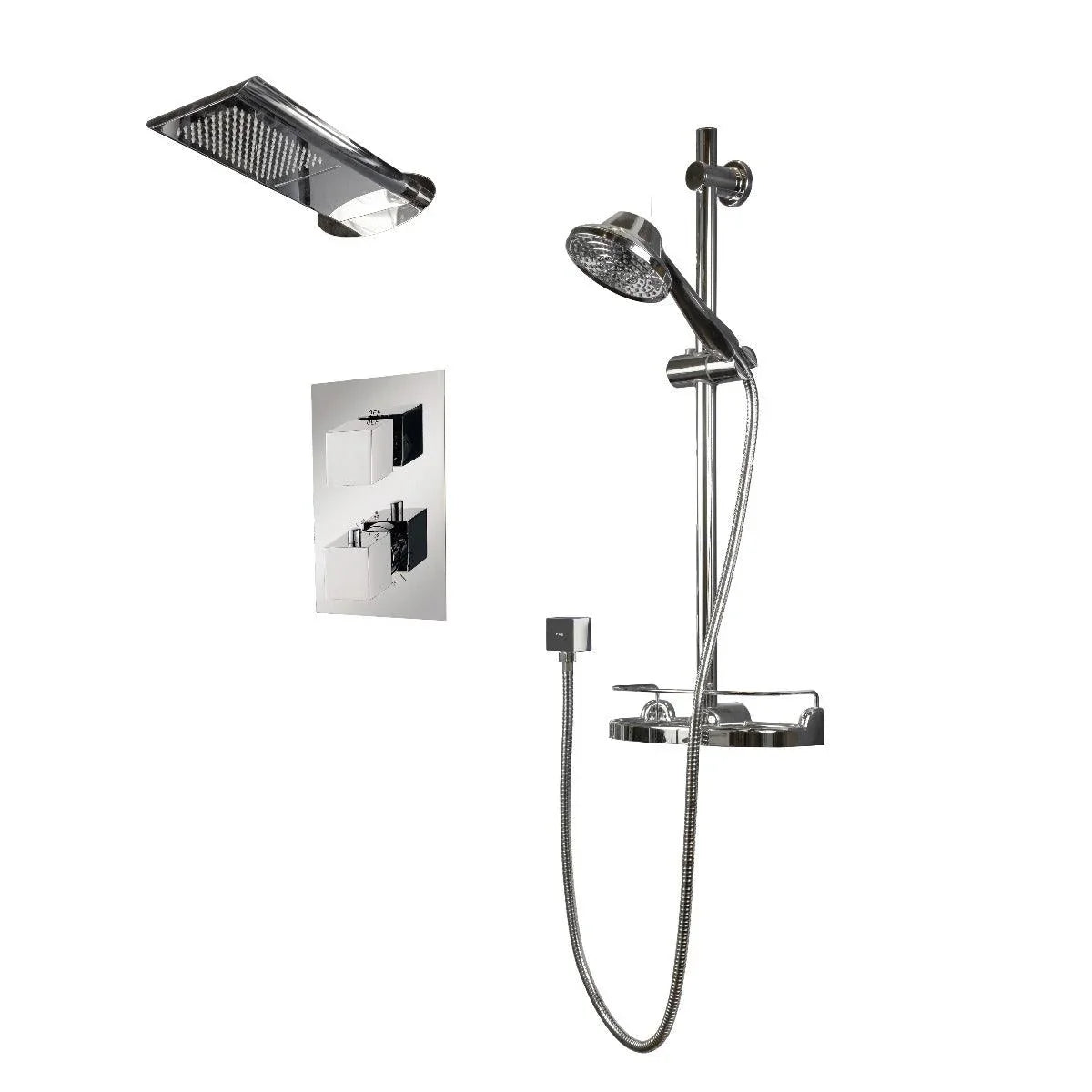 Bathroom Shower Set - Medley - Chrome - 3 Function - Golden Elite Deco
