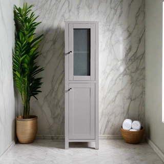 Bathroom Linen Cabinet - Light Grey Mella