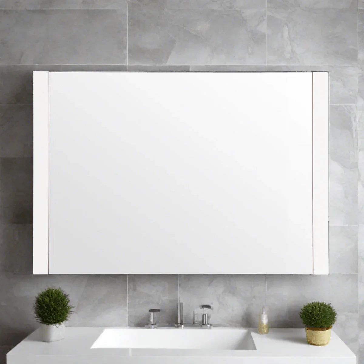 42" Melrose Mirror - White - Golden Elite Deco