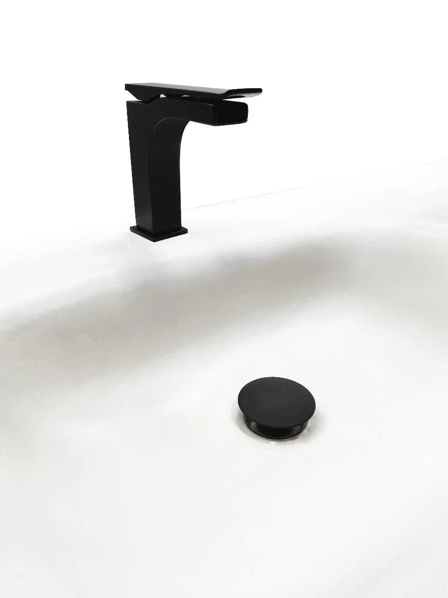 Pop-up Drain with Overflow - Matte Black - Golden Elite Deco