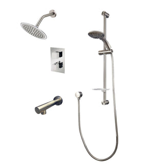 Bathroom Shower Set - Radisson - Brushed Nickel - 3 Function - Golden Elite Deco