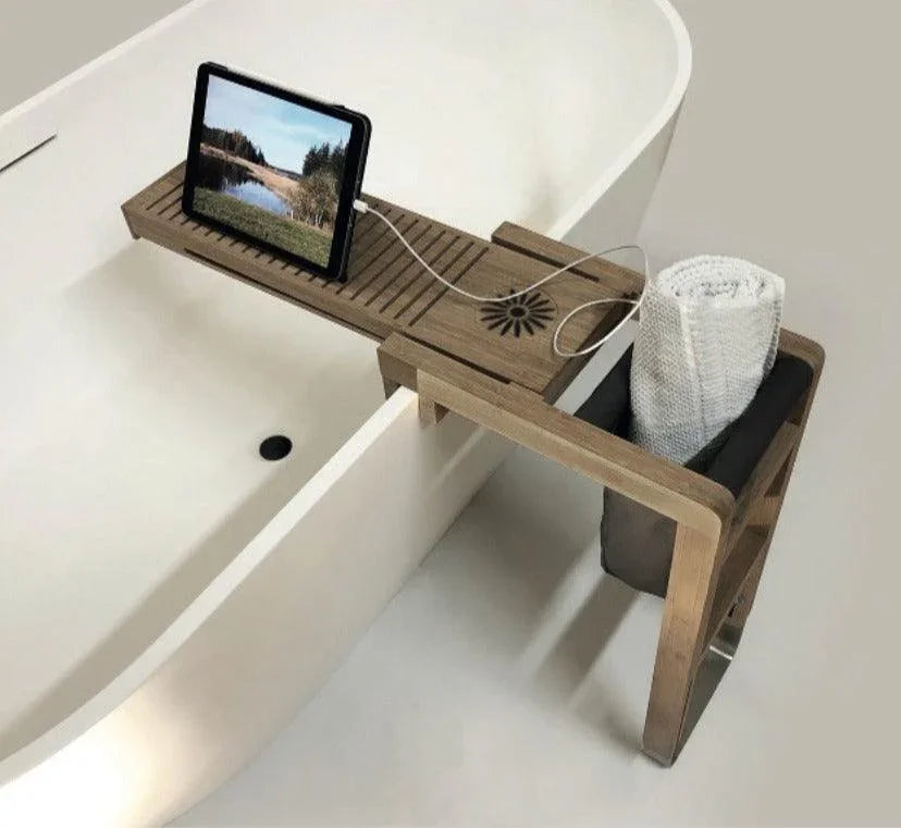 Restuby Bamboo Bathtub Stand - Golden Elite Deco