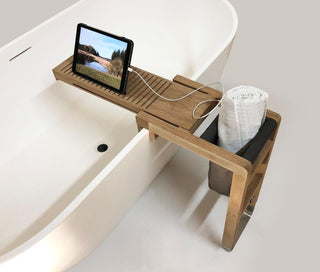 Restuby Bamboo Bathtub Stand - Golden Elite Deco