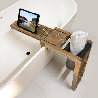 Restuby Bamboo Bathtub Stand - Golden Elite Deco
