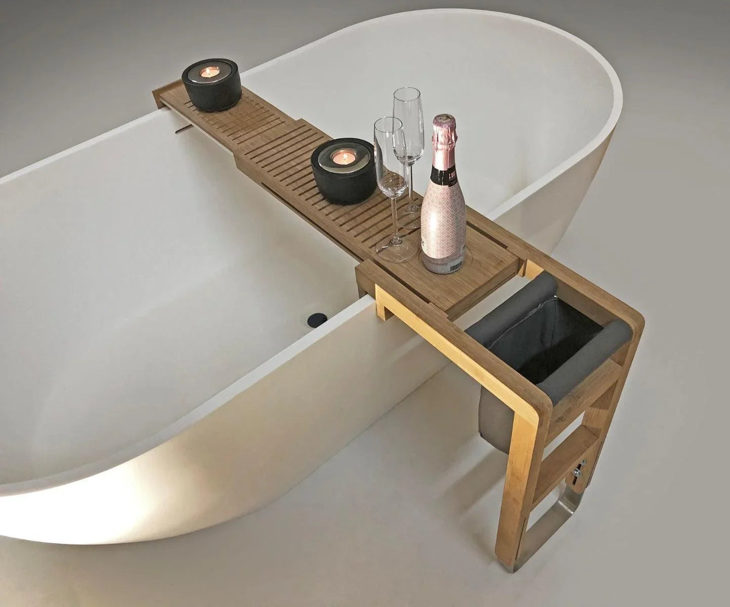 Restuby Bamboo Bathtub Stand - Golden Elite Deco