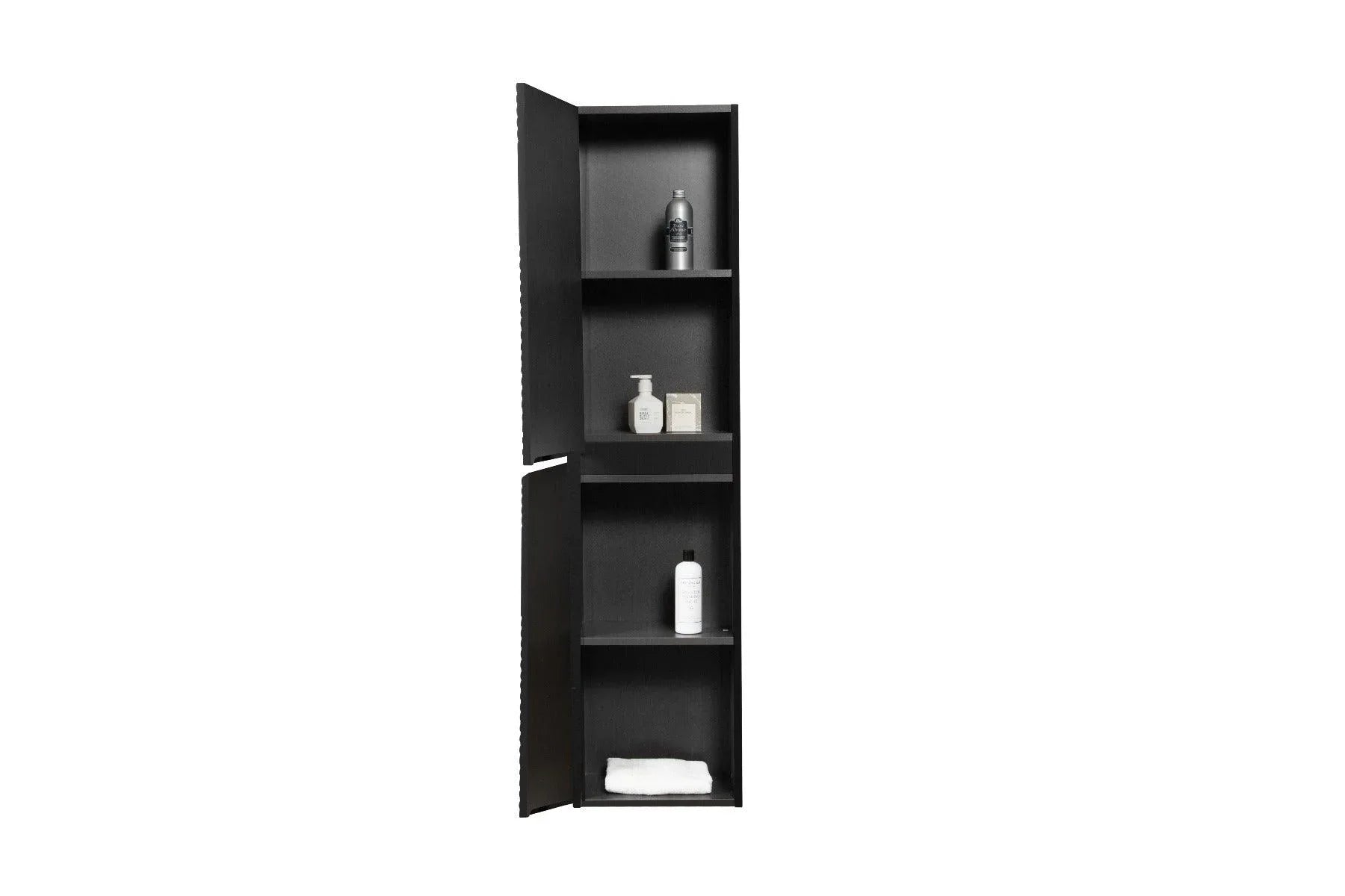Bathroom Side Cabinet - Matte Black - Golden Elite Deco