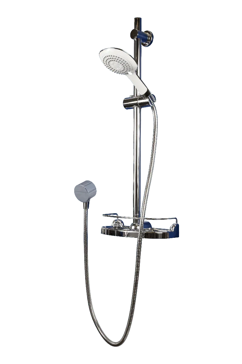 Bathroom Shower Set - Martinique - White & Chrome - 3 Function - Golden Elite Deco