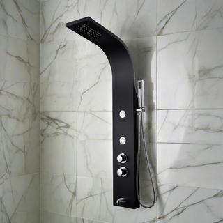 Bathroom Shower Panel - Amazon - Matte Black - Thermostatic