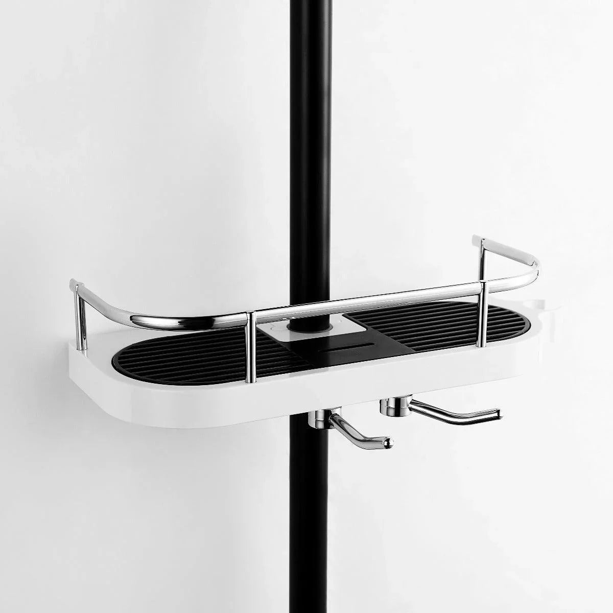 Shower Soap Basket White and Chrome - Golden Elite Deco