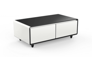 Smart Coffee Table with Refrigerated Drawer - White - PRE-ORDER SHIPS IN JUNE - Golden Elite Deco