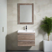 24" Soft Oak Framed Bathroom Mirror – Sofia Collection