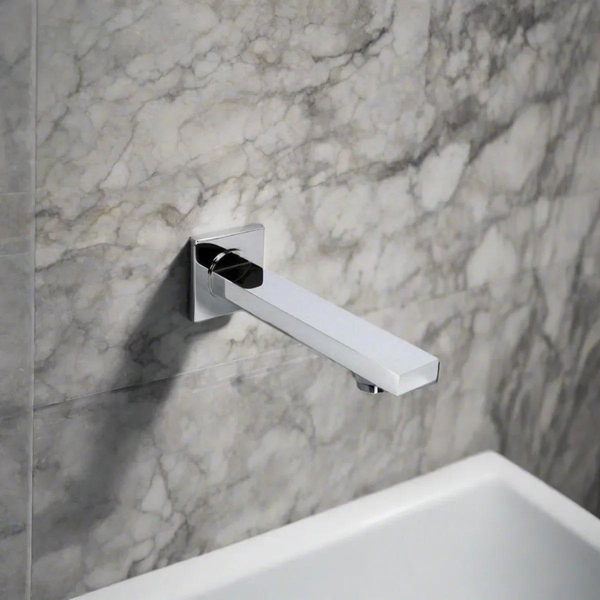 Shower Bath Spout Chrome - Square