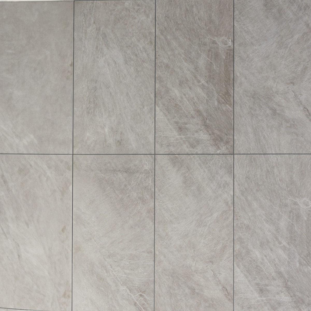 SPC Luxury Vinyl TrueGrout Tile - Riverstone Grey - 5 mm - Golden Elite Deco