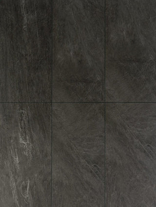 SPC Luxury Vinyl TrueGrout Tile - Karaka Black - 5 mm - Golden Elite Deco