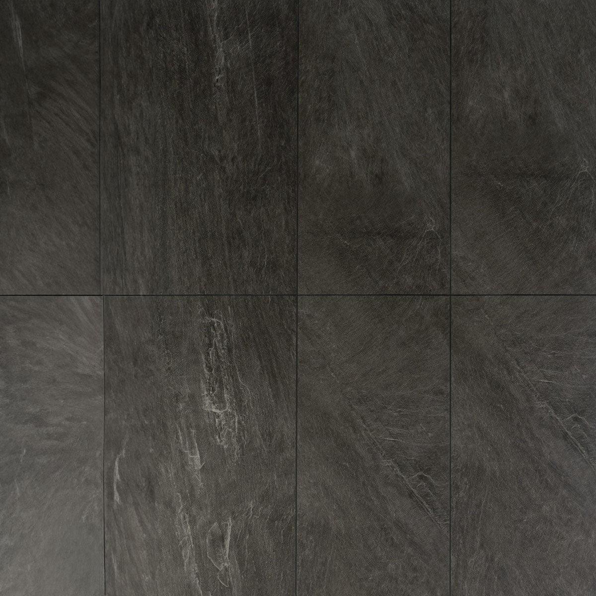 SPC Luxury Vinyl TrueGrout Tile - Karaka Black - 5 mm - Golden Elite Deco